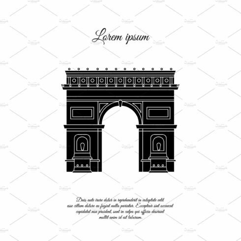 Arc de Triomphe in Paris vector icon cover image.