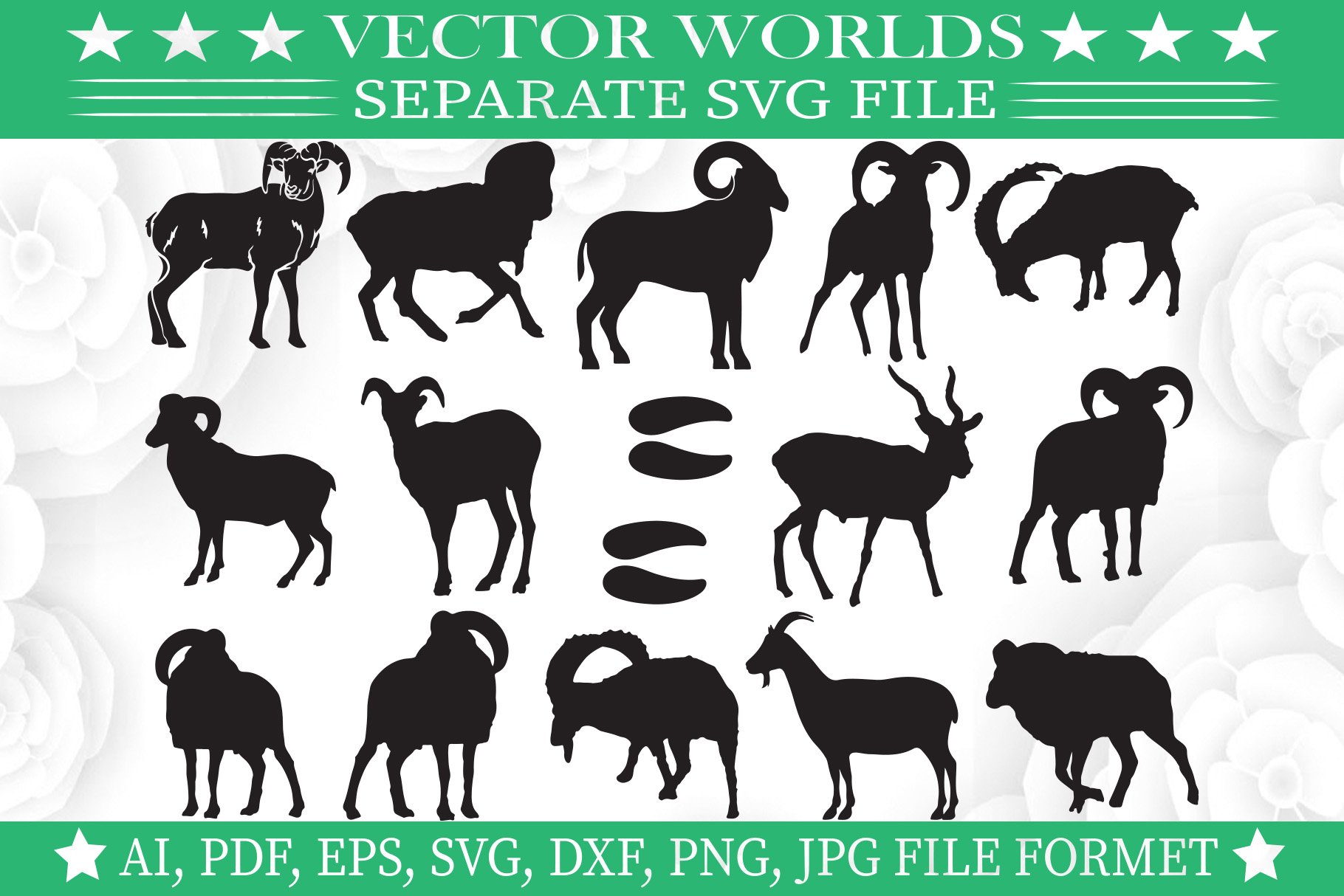 Ram Svg, Goat, Ibex, Rams Svg cover image.