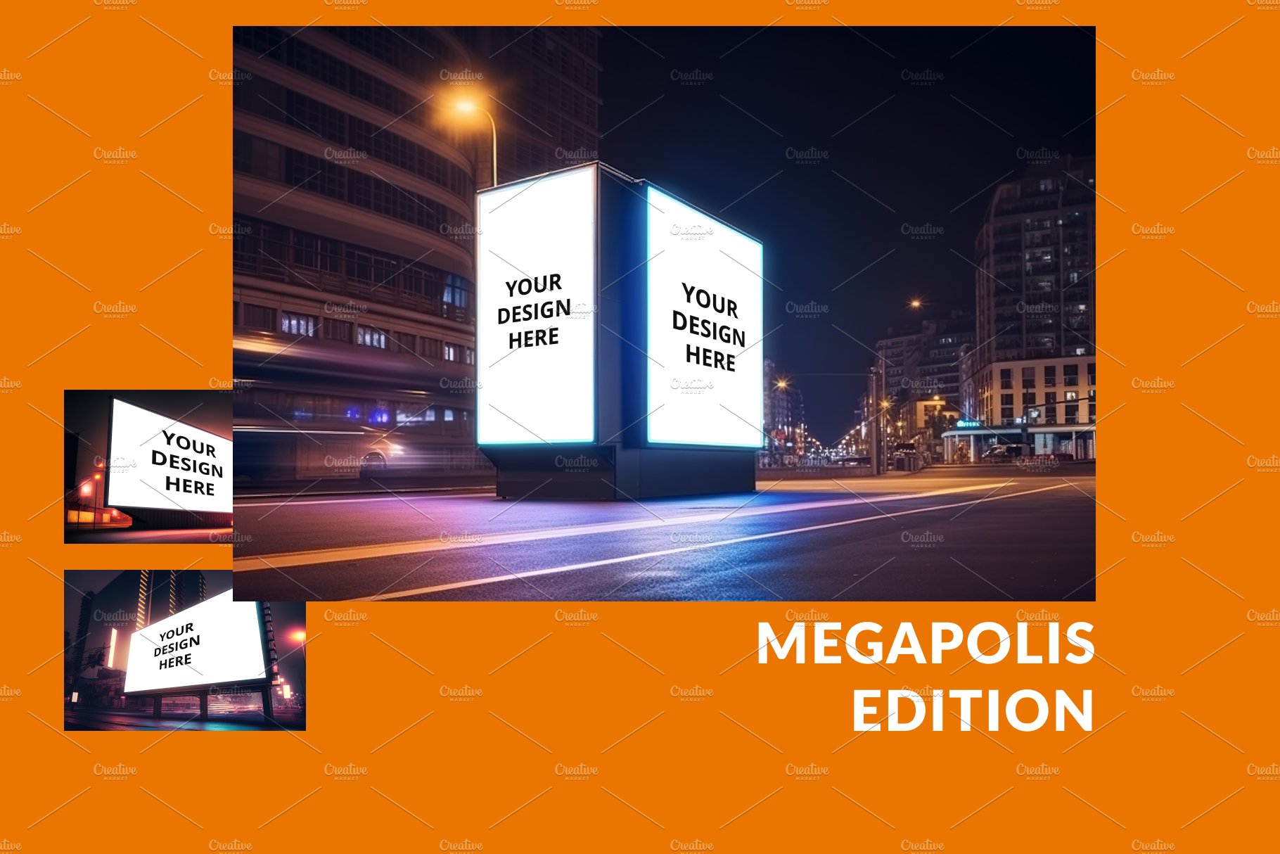 Night City Neon Billboard Mockups preview image.