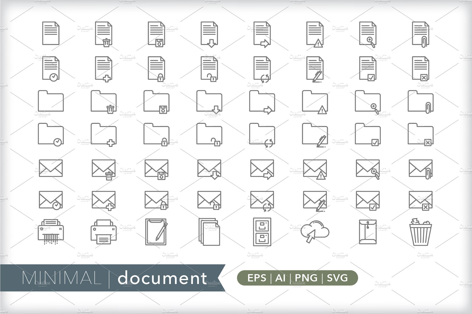 Minimal document icons cover image.