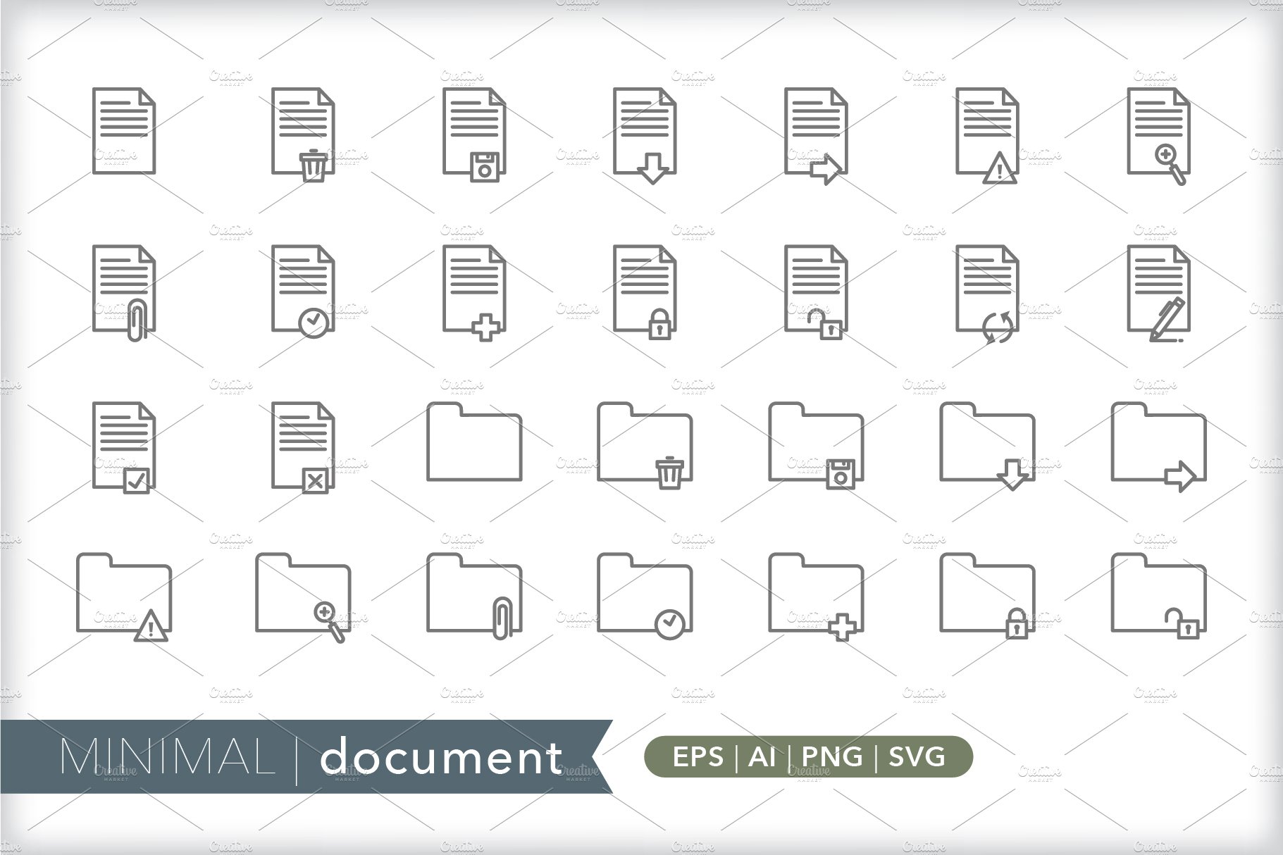 Minimal document icons preview image.
