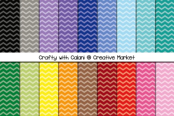 Rainbow Chevron Digital Paper preview image.