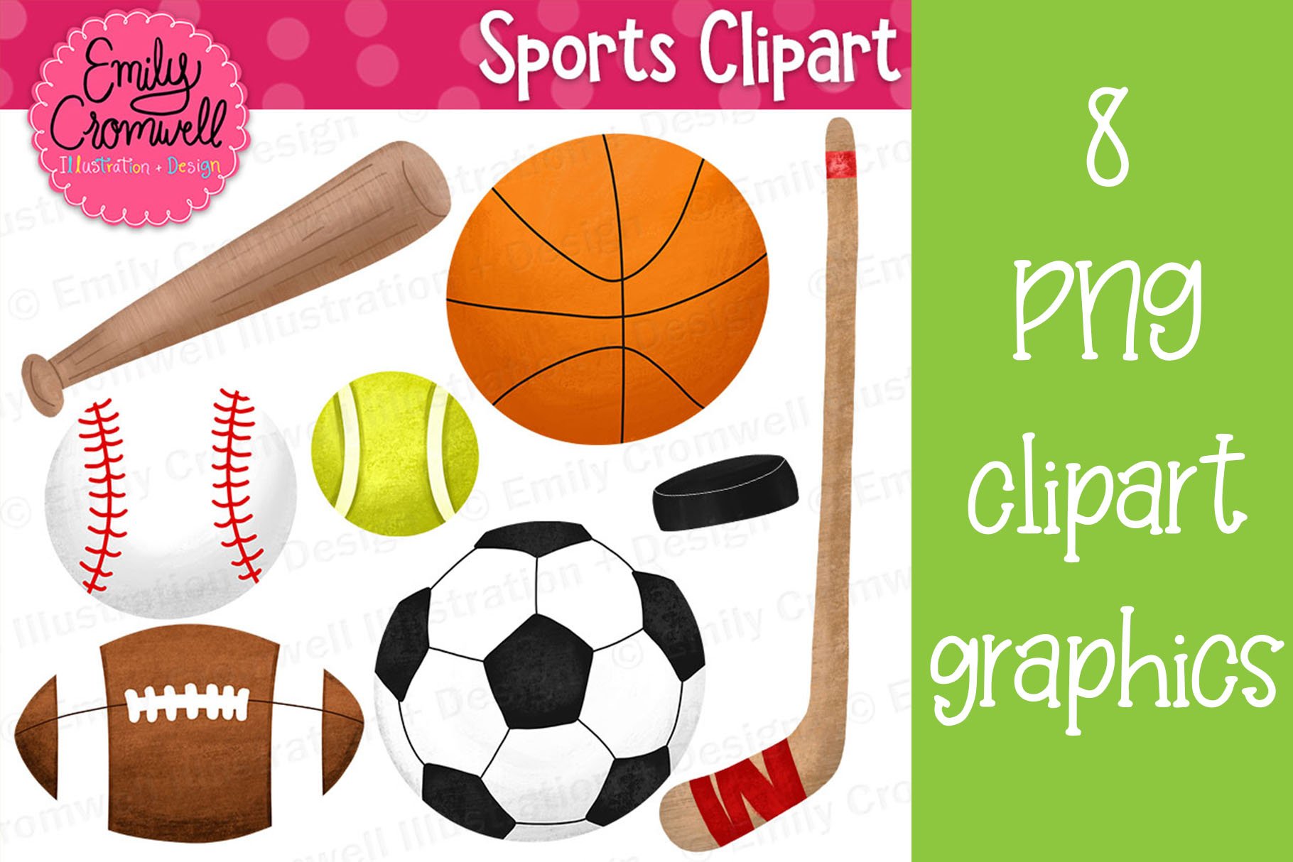 Sports Digital Clipart cover image.