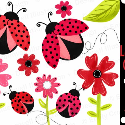 Ladybug Digital Clipart cover image.