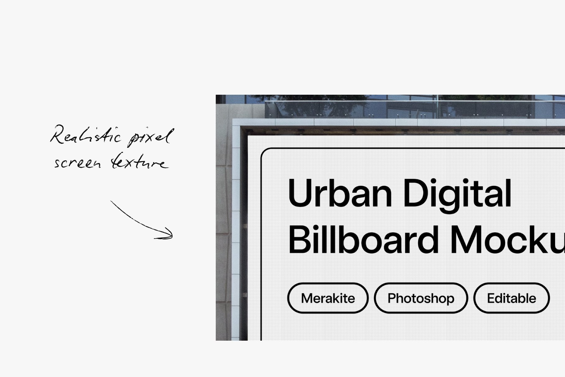 Urban Digital Billboard PSD Mockup preview image.