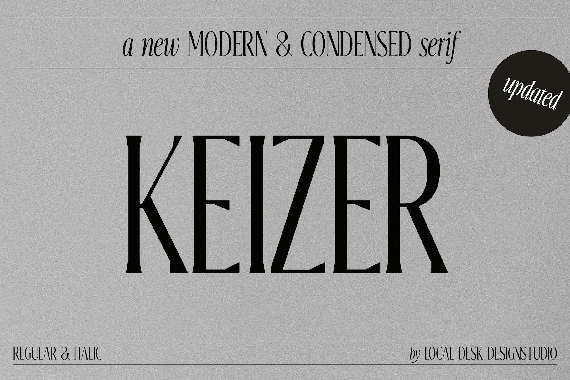 Keizer – Modern & Condensed Serif cover image.