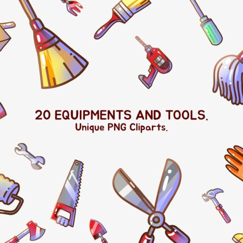 Equipment and Cleaning Tool Clipart. cover image.