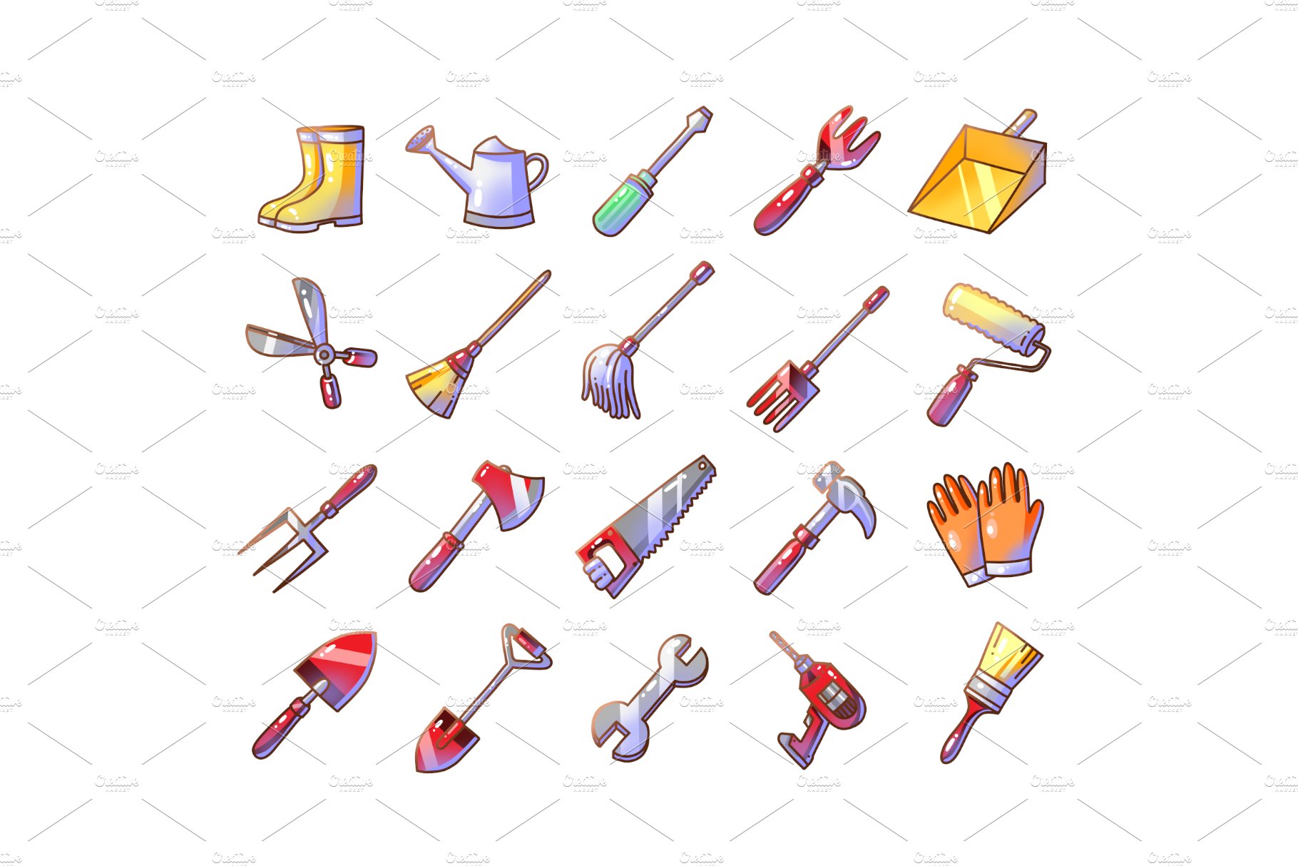Equipment and Cleaning Tool Clipart. preview image.