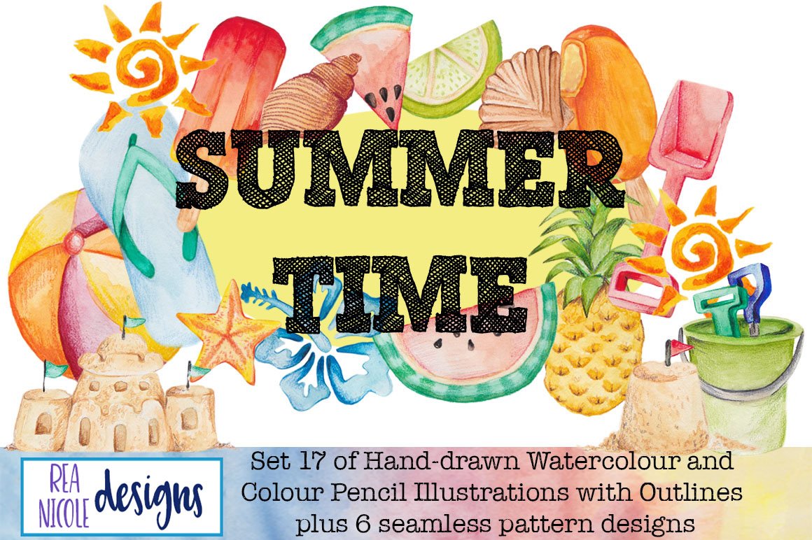 Summer Time Clip Art cover image.