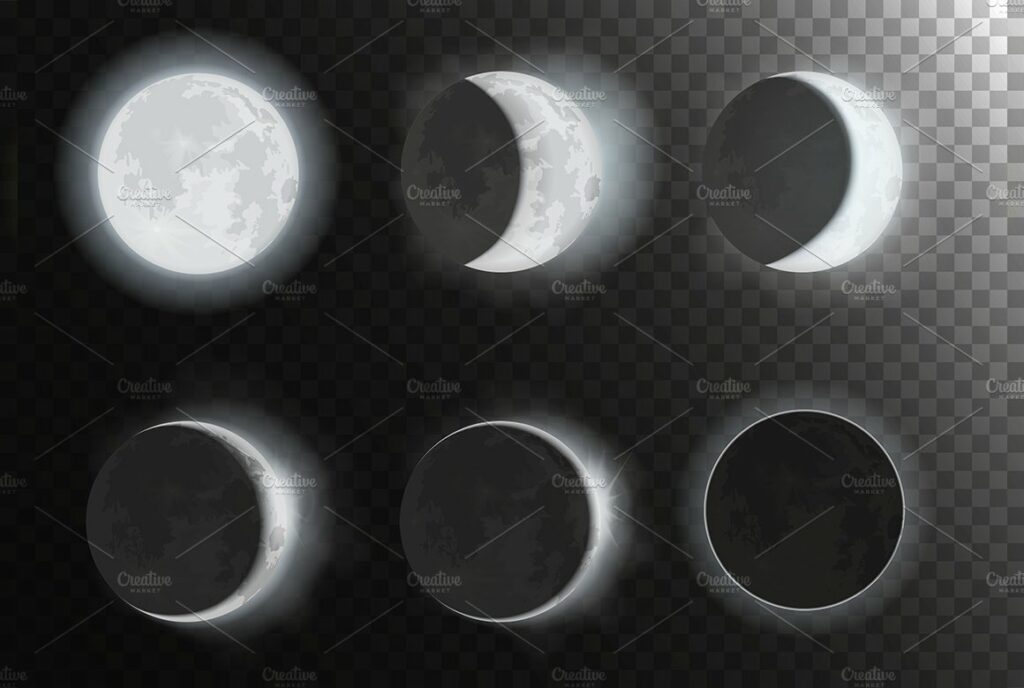 Solar & lunar eclipse phases set – MasterBundles