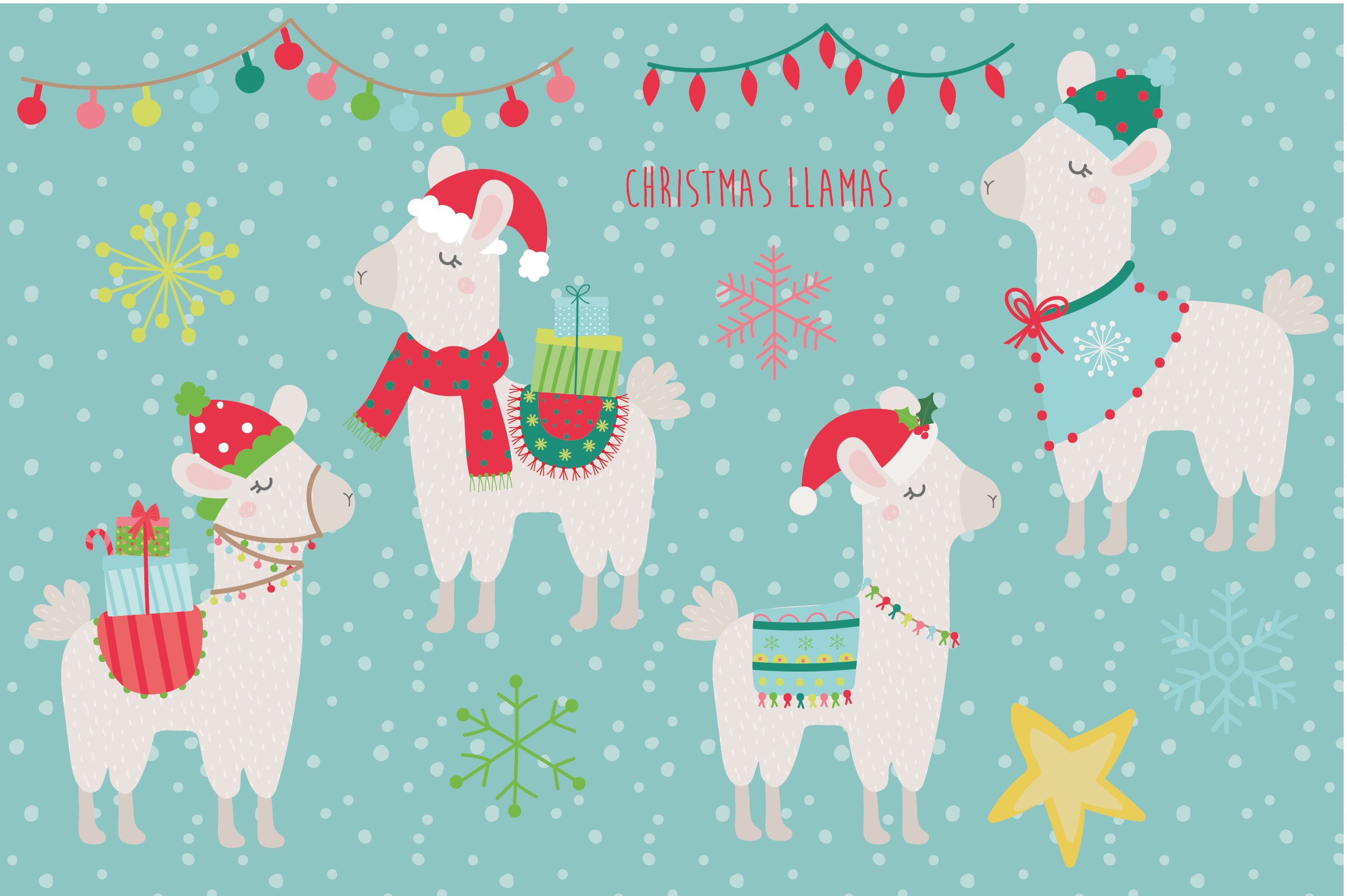 Christmas Llamas preview image.