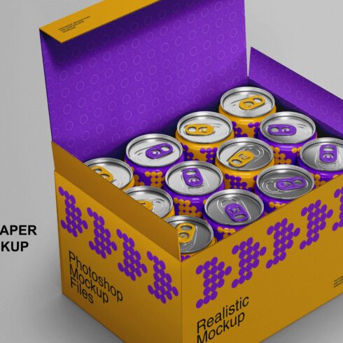Cans and Paper Box Mockup cover image.