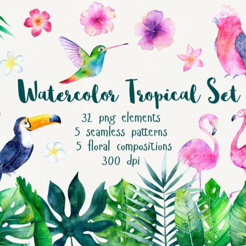Watercolor Tropical Set cover image.