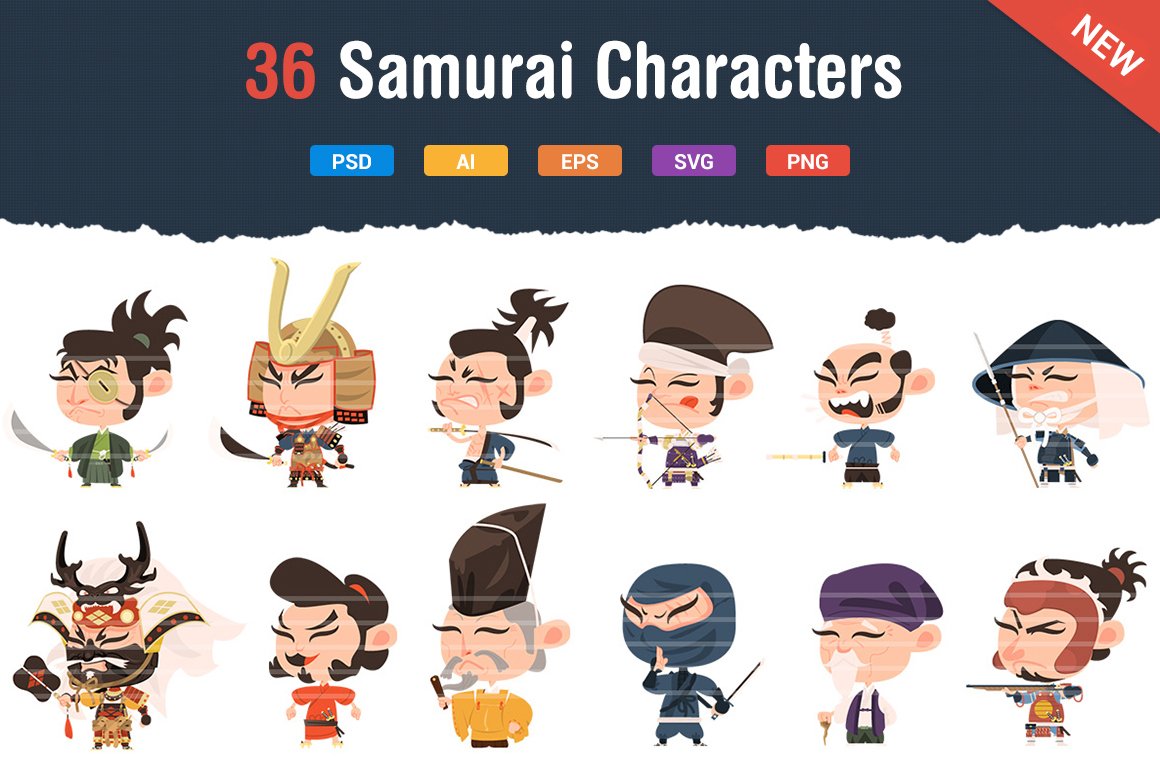 36 Samurai Characters cover image.