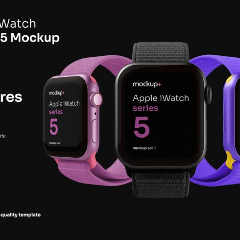 Apple Watch Series 5 Mockup cover image.