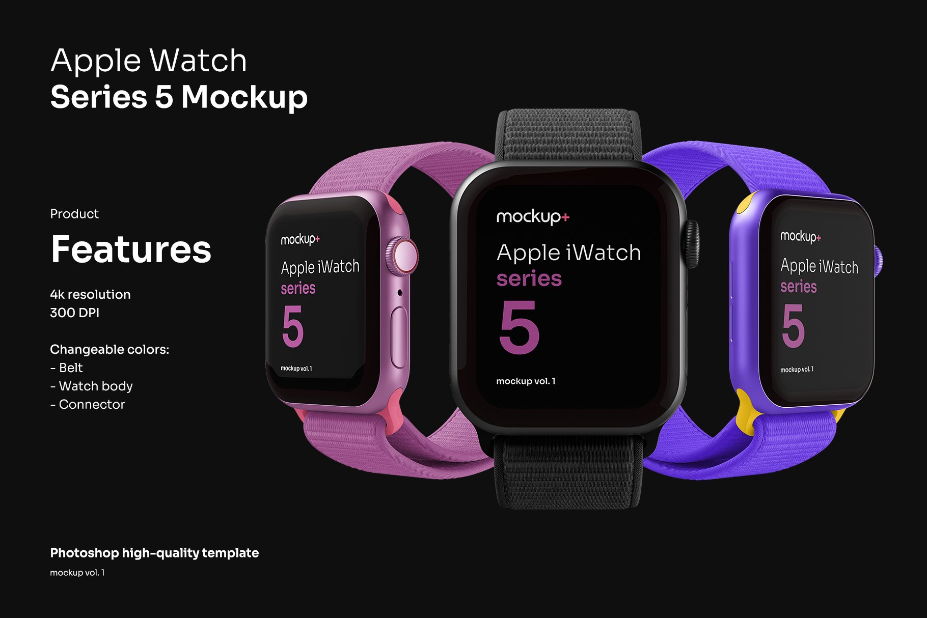 Apple Watch Series 5 Mockup cover image.