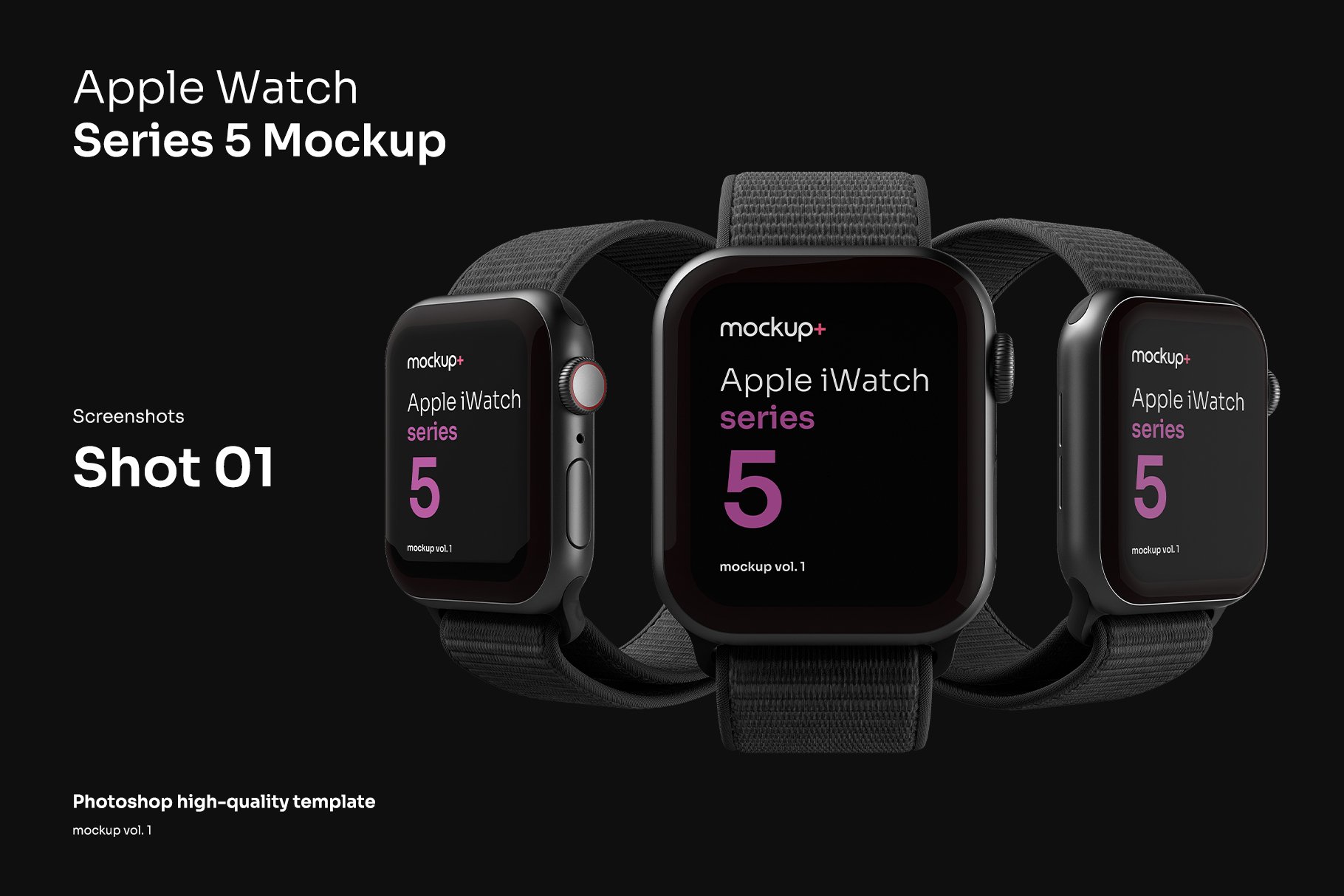 Apple Watch Series 5 Mockup preview image.