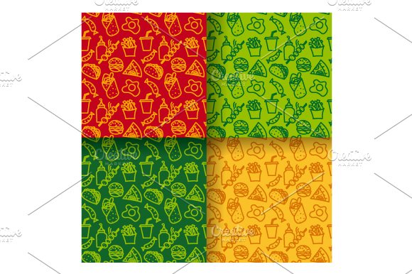 Fast Food Seamless Patterns preview image.