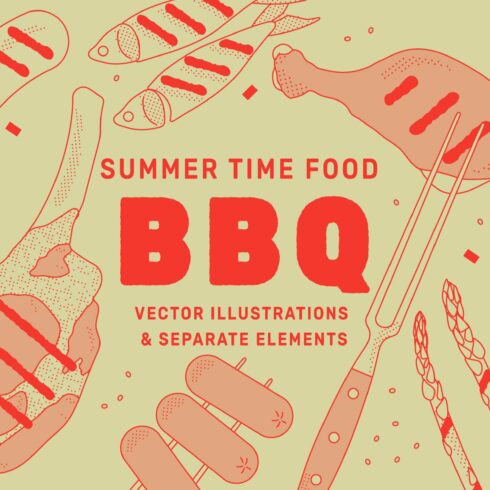 BBQ Vector Food Illustration cover image.