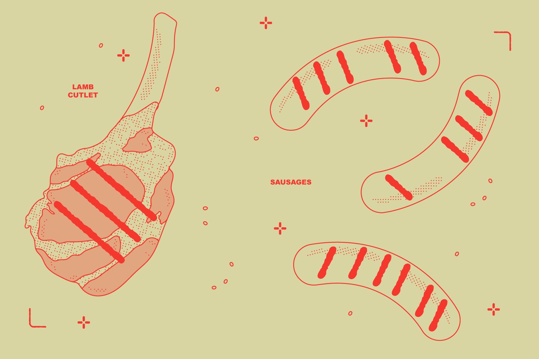BBQ Vector Food Illustration preview image.