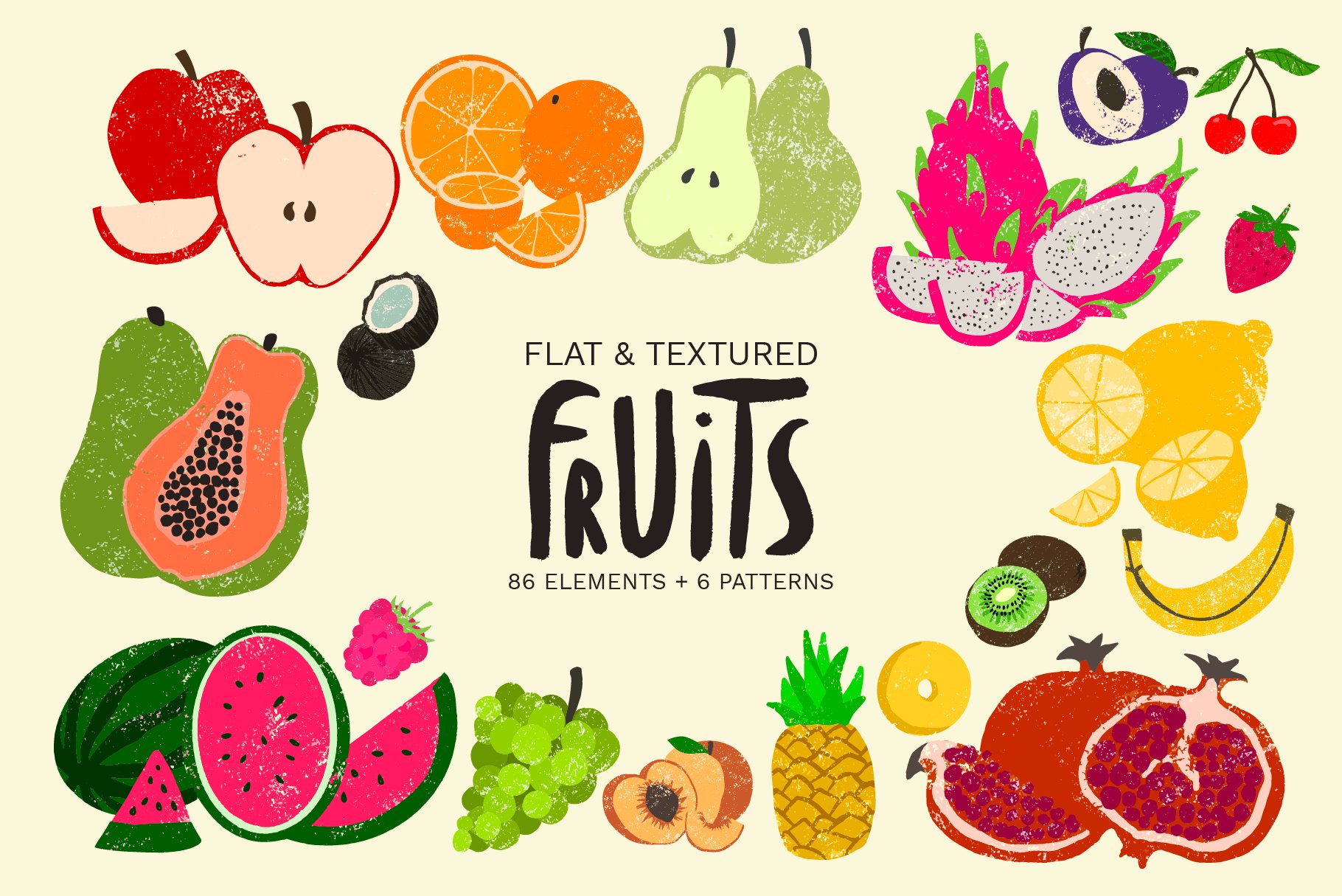 Hand-drawn Fruit Illustrations cover image.