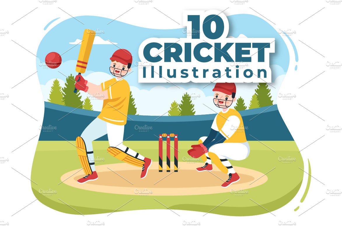 10 Batsman Playing Cricket Sports cover image.