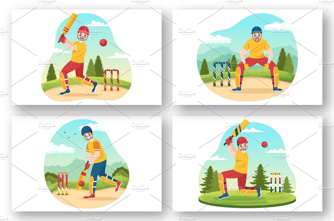 13 Cricket Sport Illustration preview image.