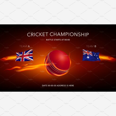 Cricket game vector background cover image.