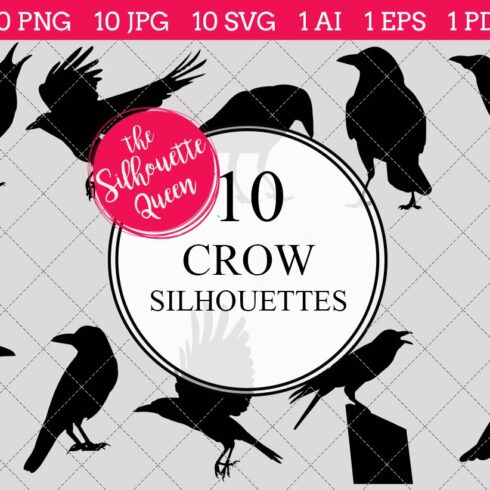 Crow Silhouette Clipart Vector cover image.