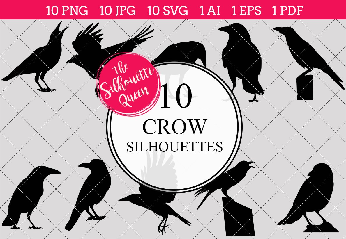 Crow Silhouette Clipart Vector cover image.
