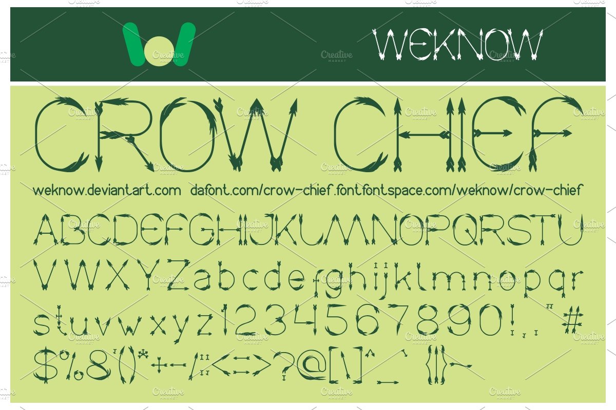 Crow Chief font preview image.