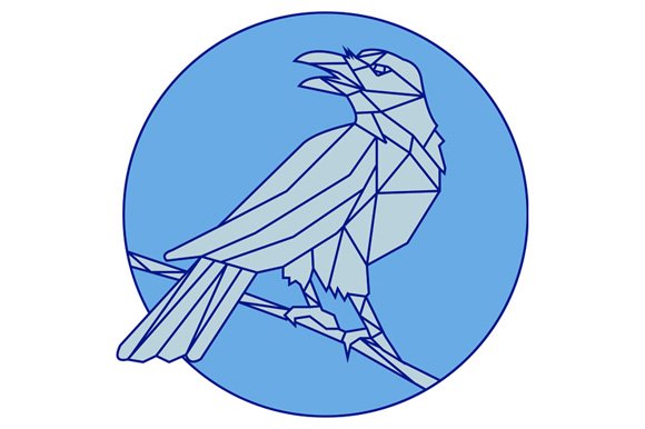 Crow Perching Looking Side Circle cover image.