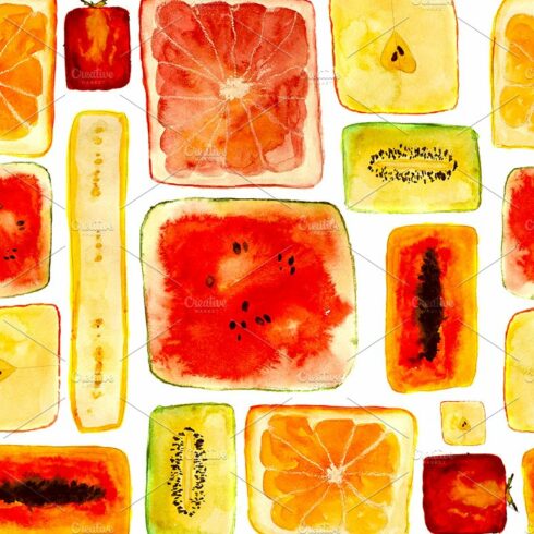 Juicy cubism watercolor pattern cover image.
