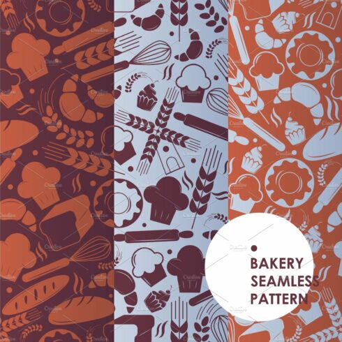 Bakery icons seamless pattern cover image.