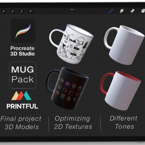Procreate 3d Model - Mockup Mug cover image.