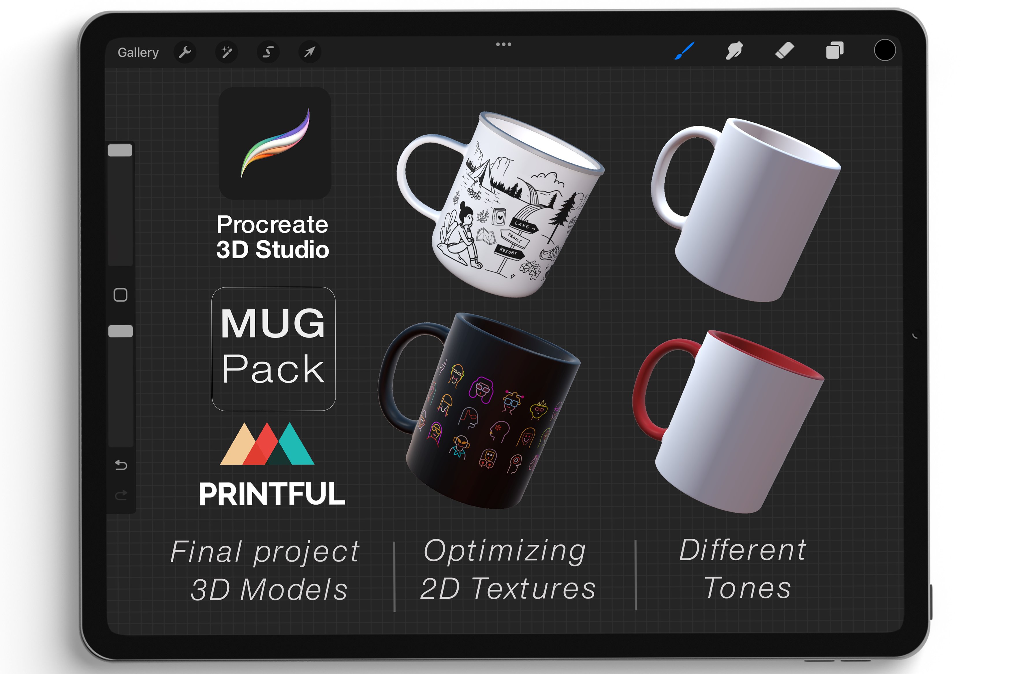 Procreate 3d Model - Mockup Mug cover image.