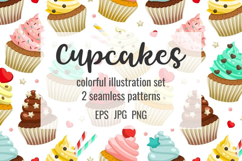 Cupcakes set & patterns cover image.