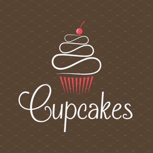 Cupcake logo design background cover image.