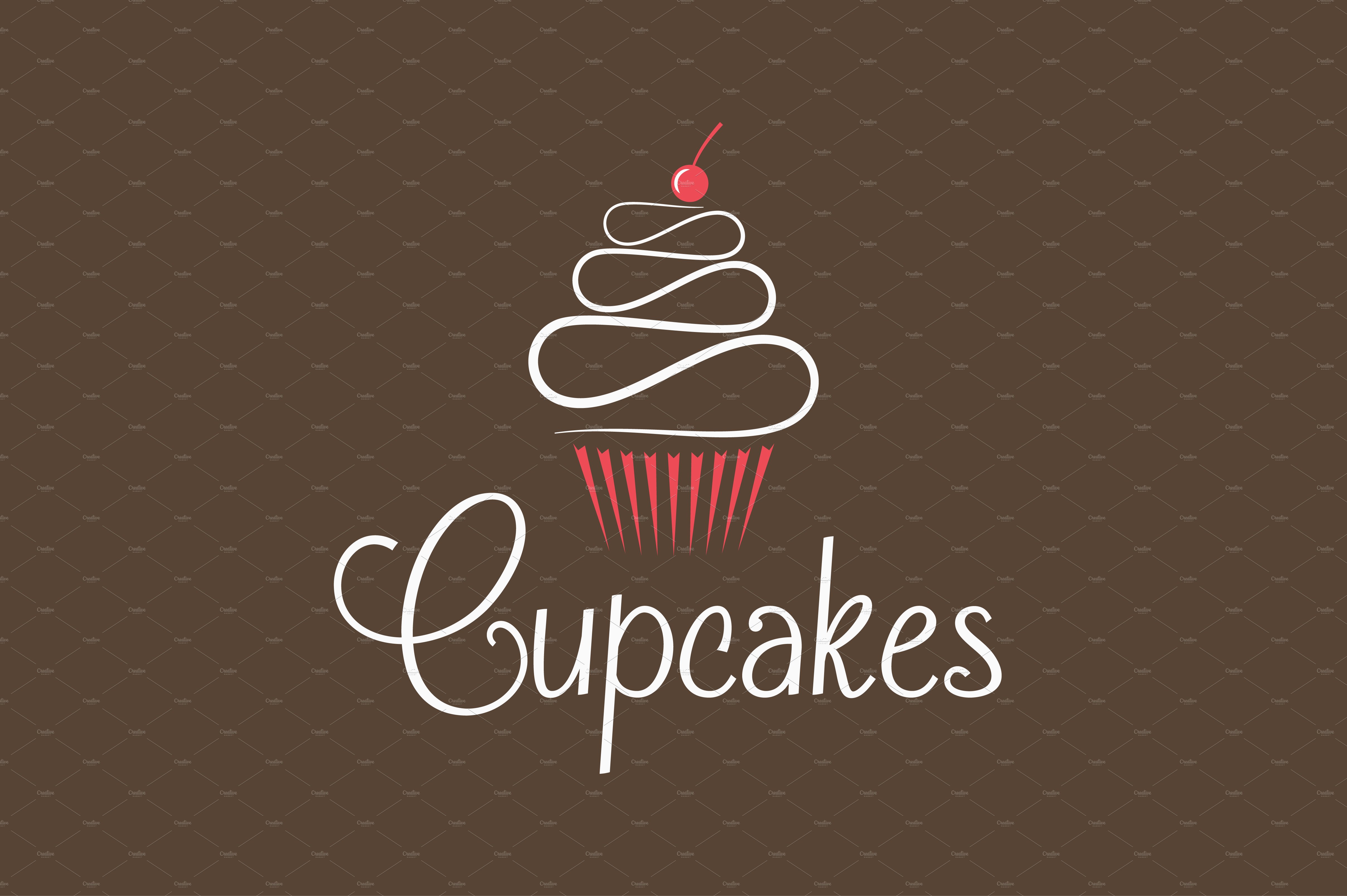 Cupcake logo design background cover image.