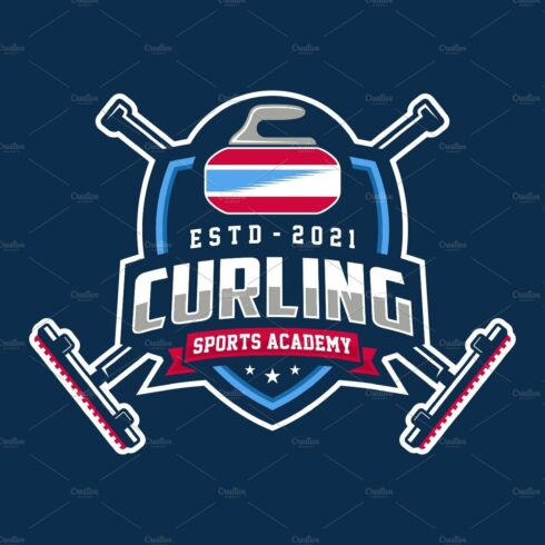 Curling Club Emblem Logo Design cover image.