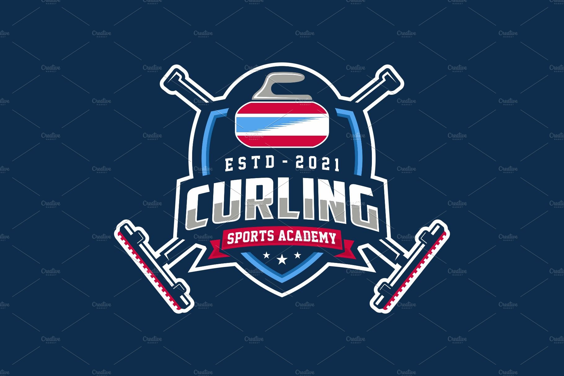 Curling Club Emblem Logo Design cover image.