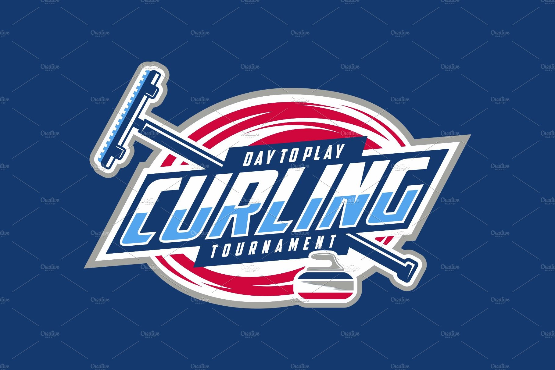 Curling Emblem Logo Design cover image.