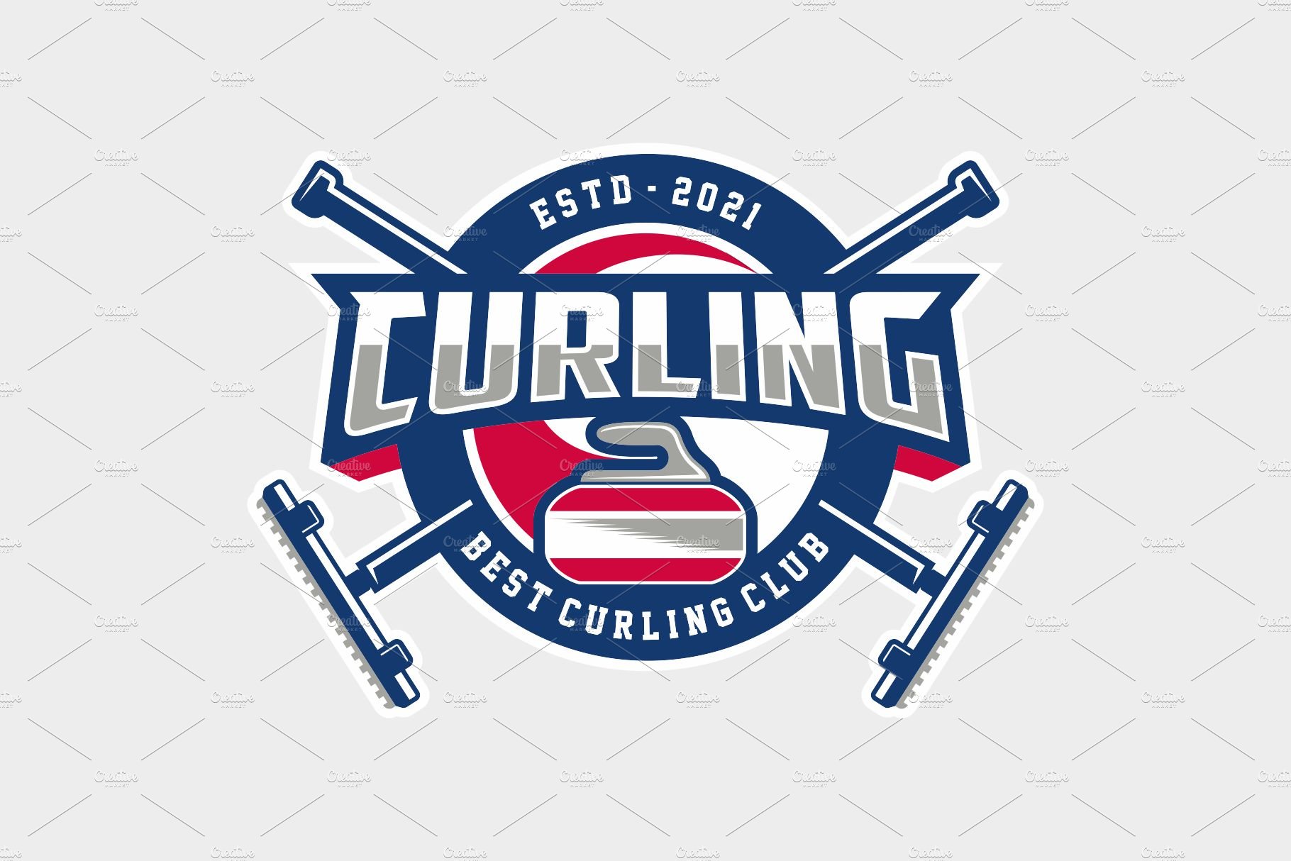 Curling Club Emblem Logo Design cover image.