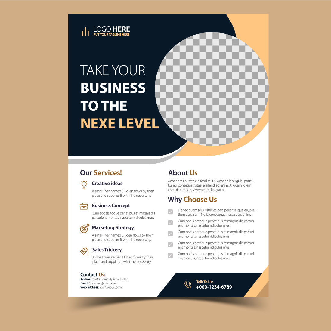 Free custom business flyer design preview image.