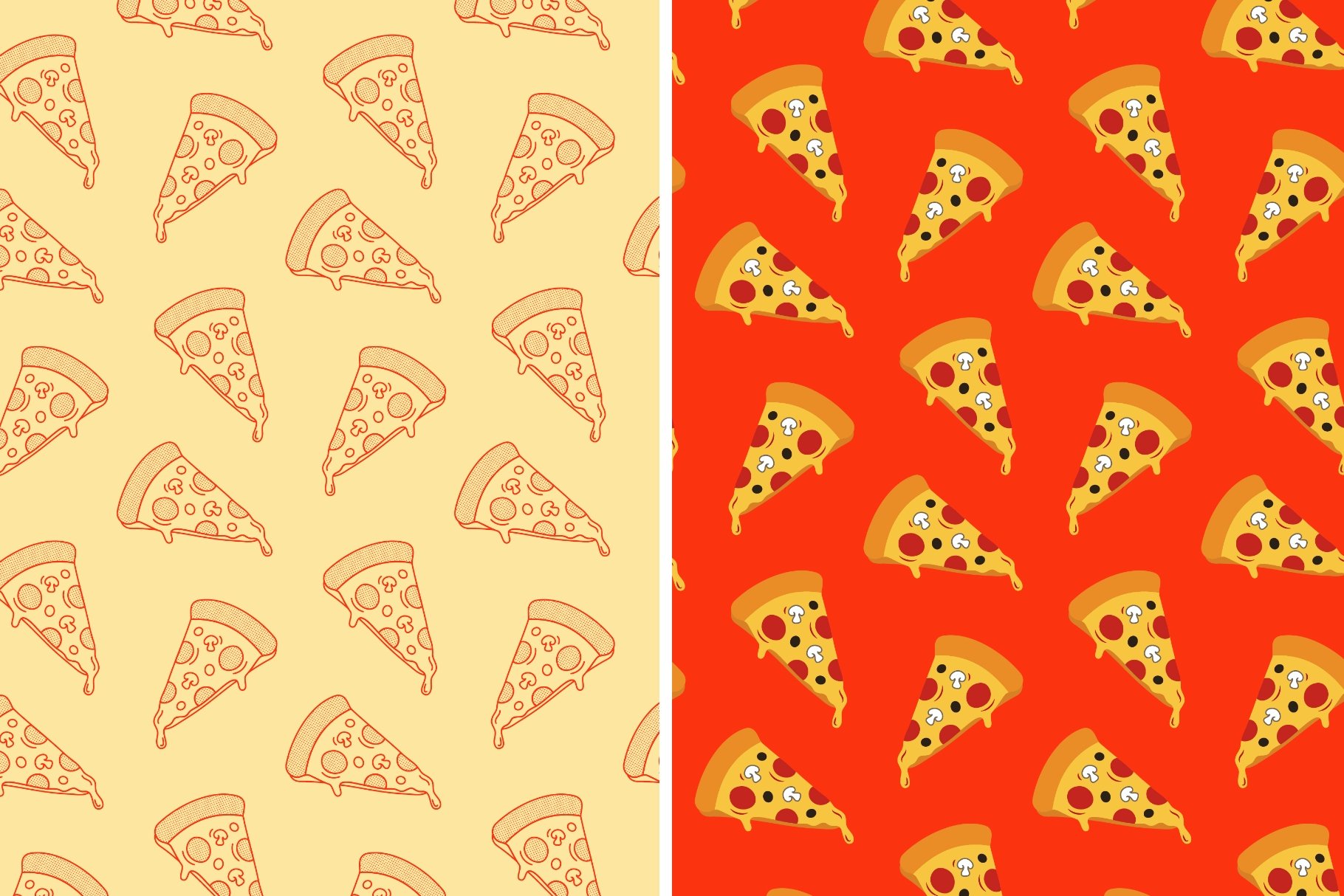 Pizza Slice Seamless Vector Pattern preview image.