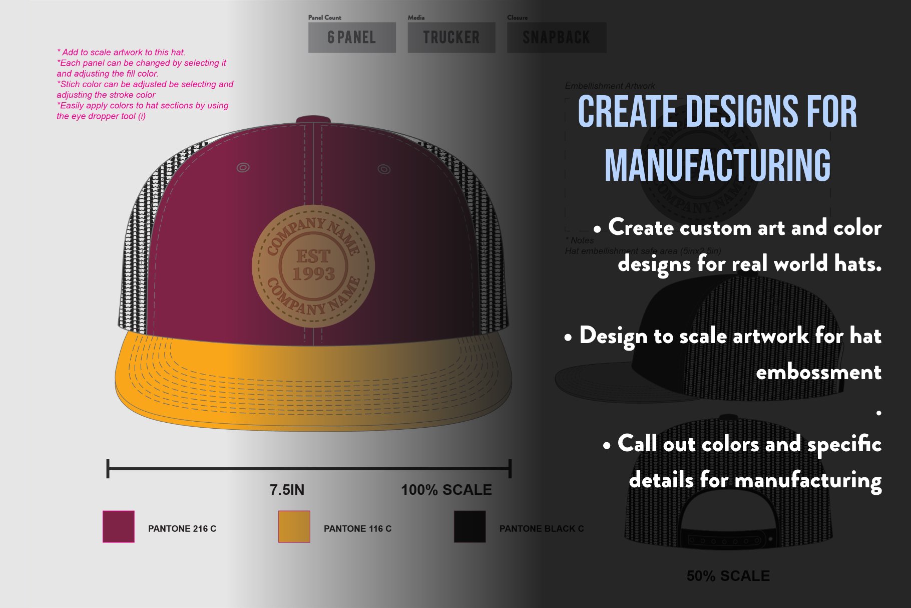 Hat Template - Pinch Hat preview image.