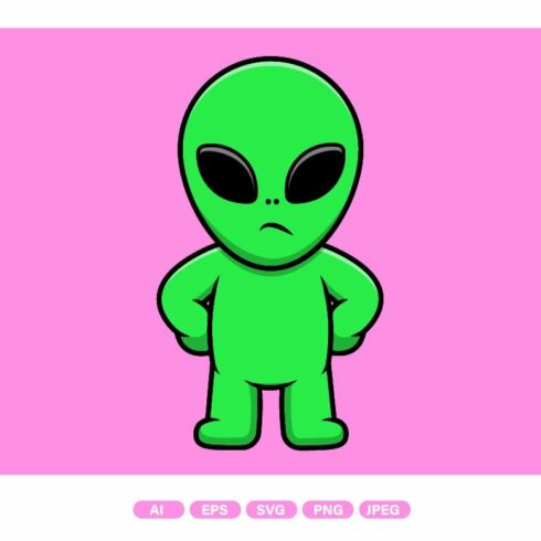 Cute Alien Standing Cartoon cover image.