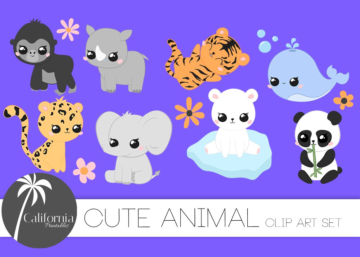 Cute Animal Clip Art cover image.