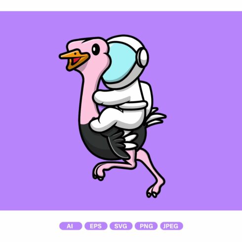 Cute Astronaut Riding With Ostrich cover image.