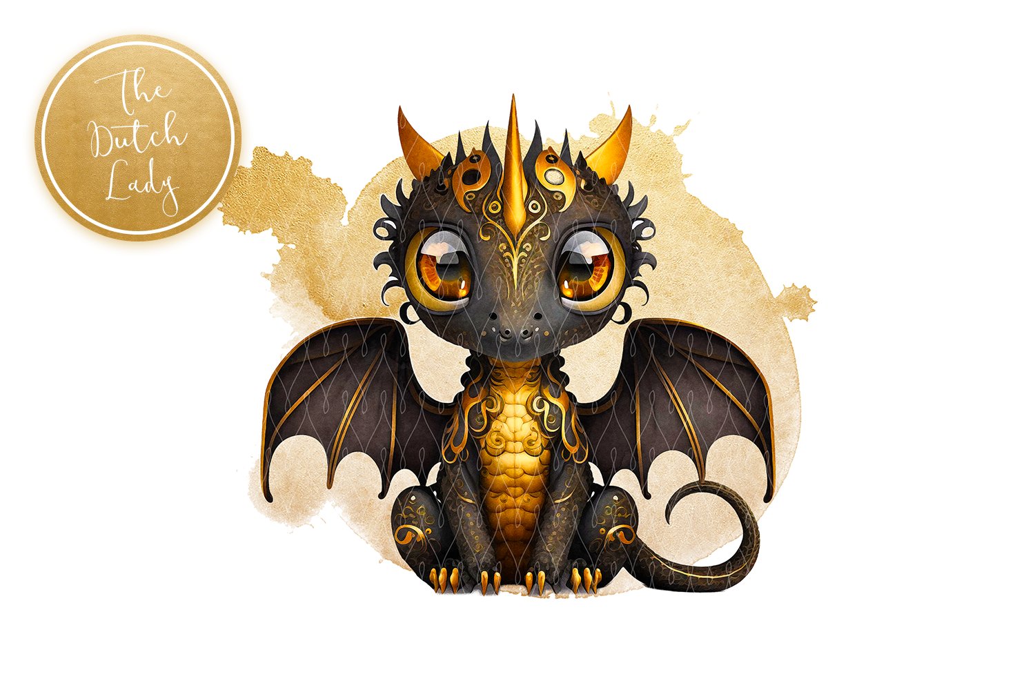 Cute Little Dragons Clipart Set preview image.